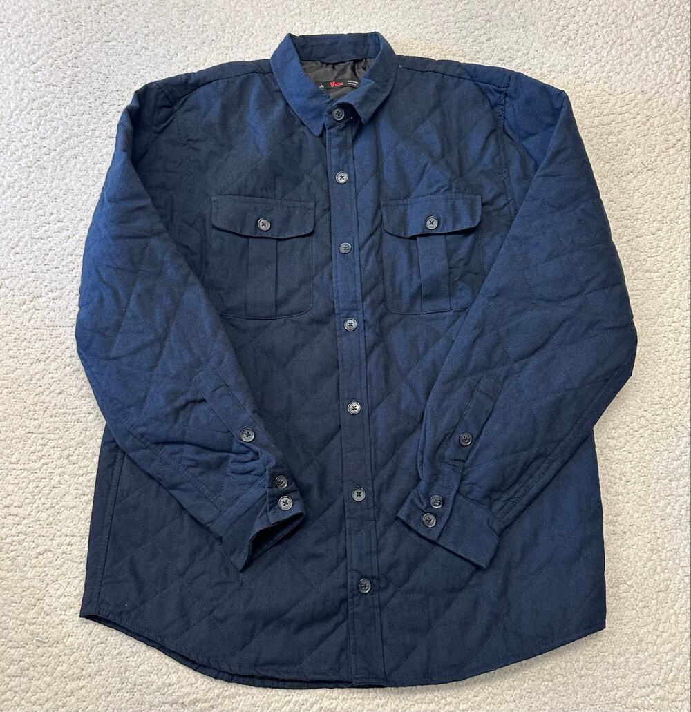 Stoic Mens Quilted Bergen Shirt Jacket Large